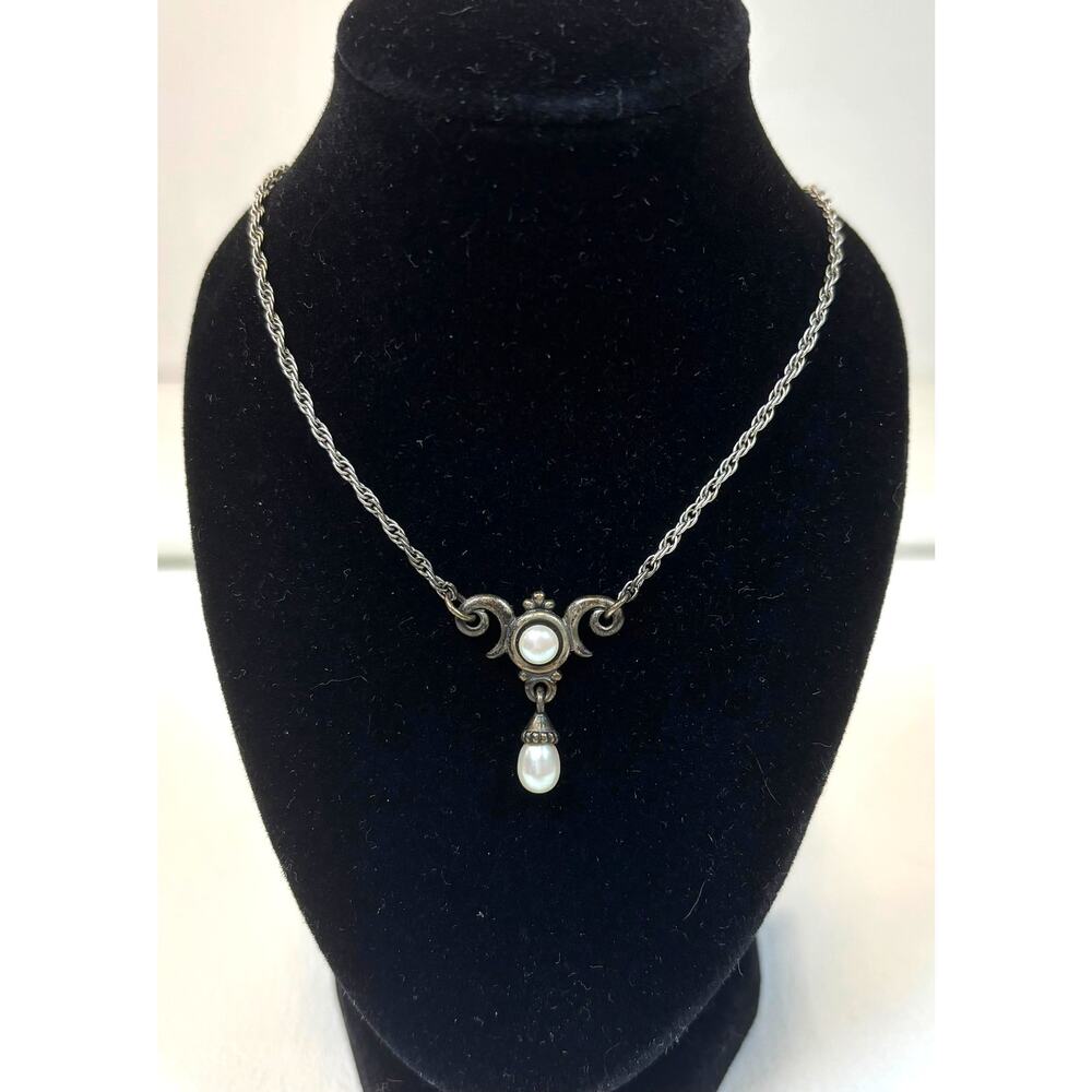JAMES AVERY Necklace Womens 925 Sterling Silver Pearl Pendant Retired 16" USA